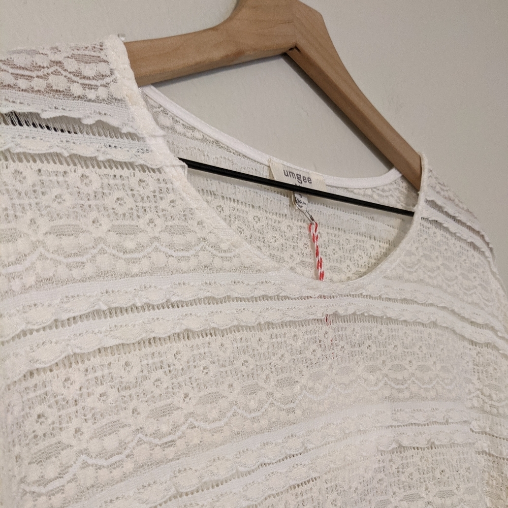 Umgee Oversized Boho Ruffle Blouse size Small - Picture 4 of 8